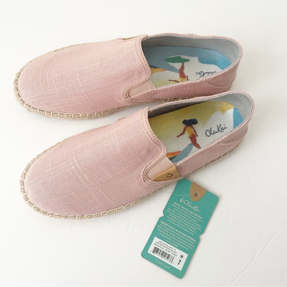 OluKai Kaula Pa'a Kapa Convertible Espadrille Rose Sea Salt Size 7.5 NEW